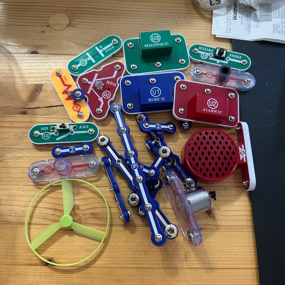 Snap Circuits Replacement Parts Lot Music Alarm Spacewar IC Speaker Motor Fan